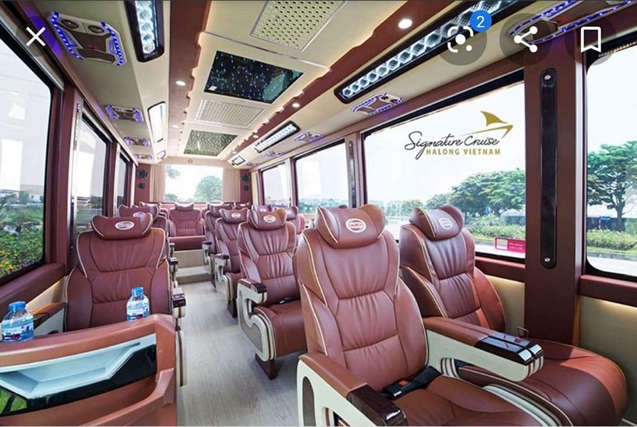 The interior of Felix limousine bus 