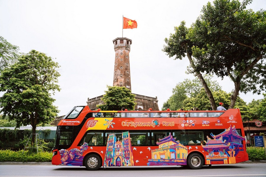 Hanoi city tour by double decker.